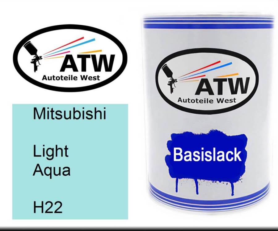 Mitsubishi, Light Aqua, H22: 500ml Lackdose, von ATW Autoteile West.